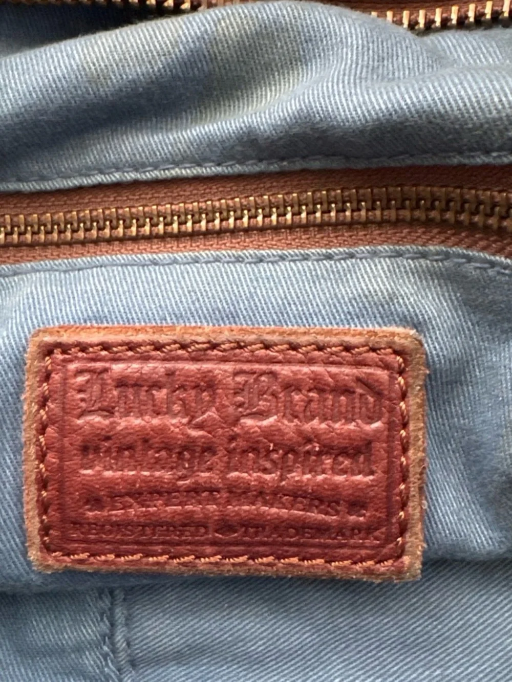 Lucky Brand Two-Tone Canvas & Leather Messenger Tote - Tan and Brown